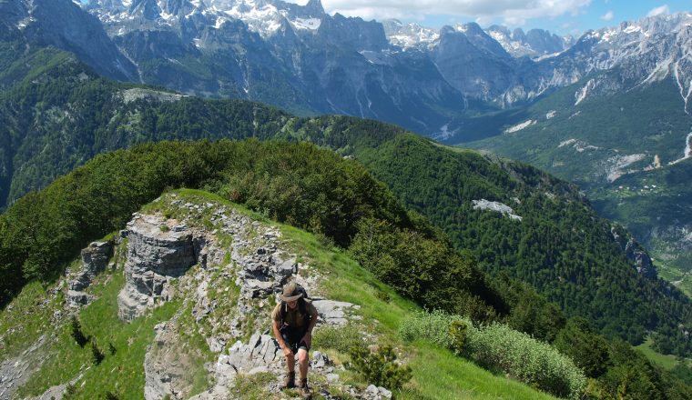 Climbing to the top of Maja e Zorzit